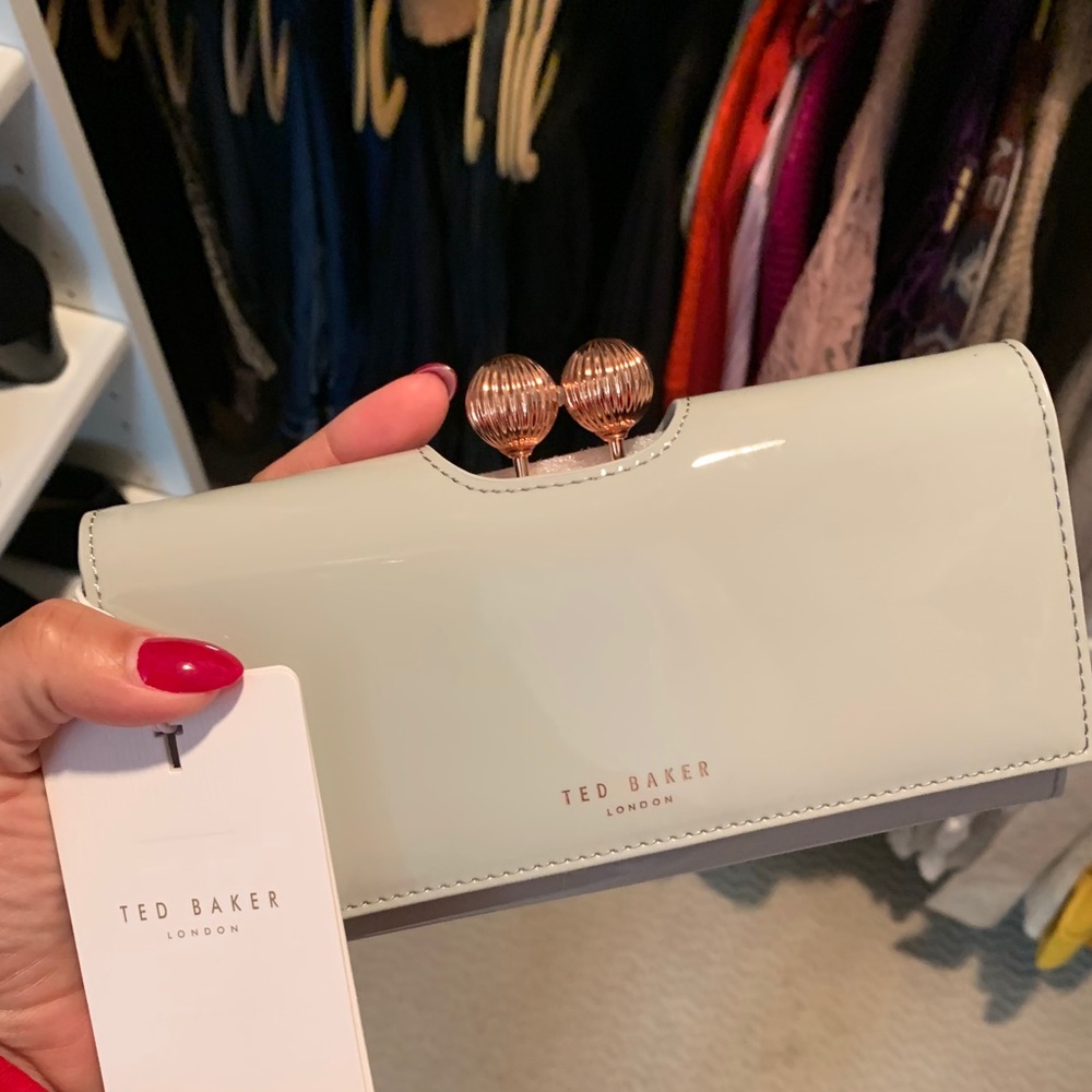Ted Baker grey patent leather wallet